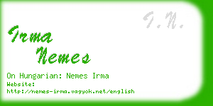 irma nemes business card